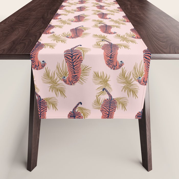 Paisley Tiger - soft pink & gold Table Runner Gallery Image 1