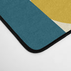 Mid-Century Modern Geometrica Pattern in Moroccan Teal Blue Olive Green Mustard Yellow Orange and Cream Desk Mat Gallery Image 4