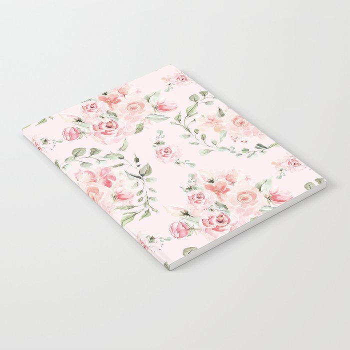 Rose Blush Watercolor Flower Pattern Notebook Gallery Image 1