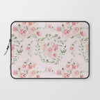 Rose Blush Watercolor Flower Pattern Laptop Sleeve Gallery Image 1