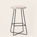 Rose Blush Watercolor Flower Pattern Stool Gallery Image 1