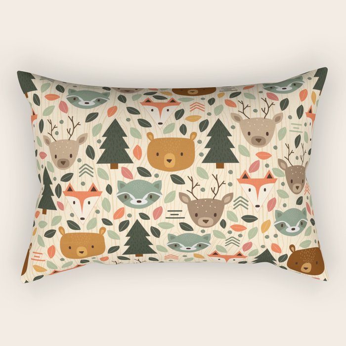 Woodland Creatures Rectangular Pillow Gallery Image 2