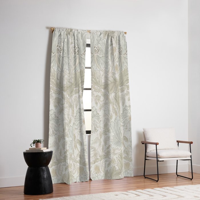 William Morris Vintage Honeysuckle & Tulip Linen Floral Window Curtain Gallery Image 2