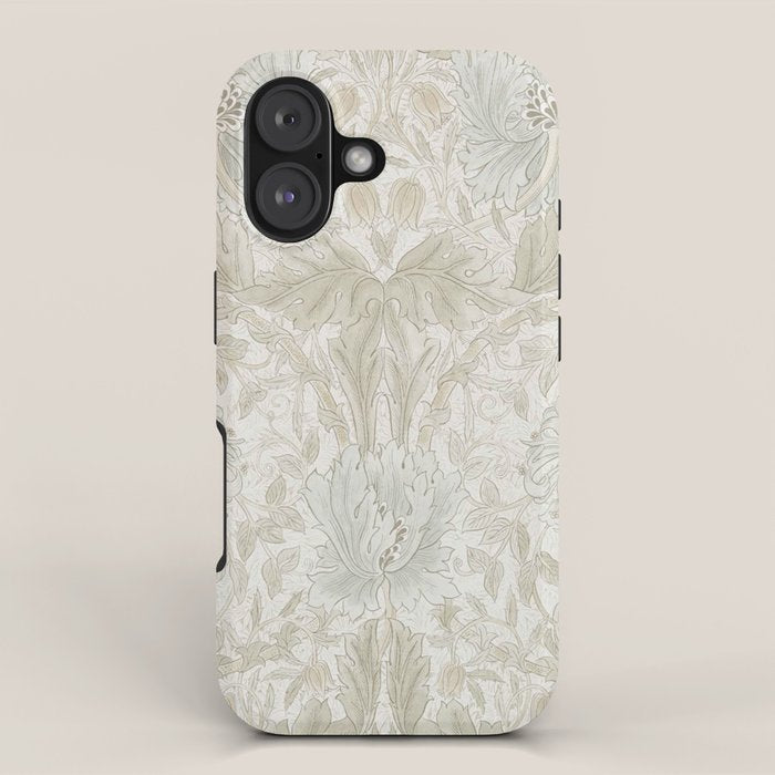 William Morris Vintage Honeysuckle & Tulip Linen Floral iPhone Case Gallery Image 1