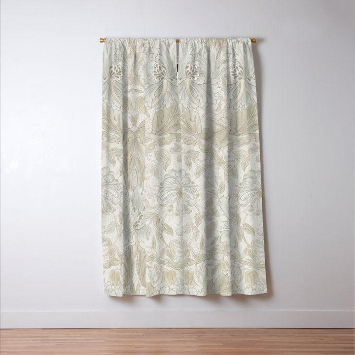 William Morris Vintage Honeysuckle & Tulip Linen Floral Window Curtain Gallery Image 3