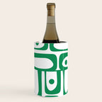 Mid Century Modern Kelly Green and White Piquet Abstract Multi Pattern Wine Chiller Gallery Image 2
