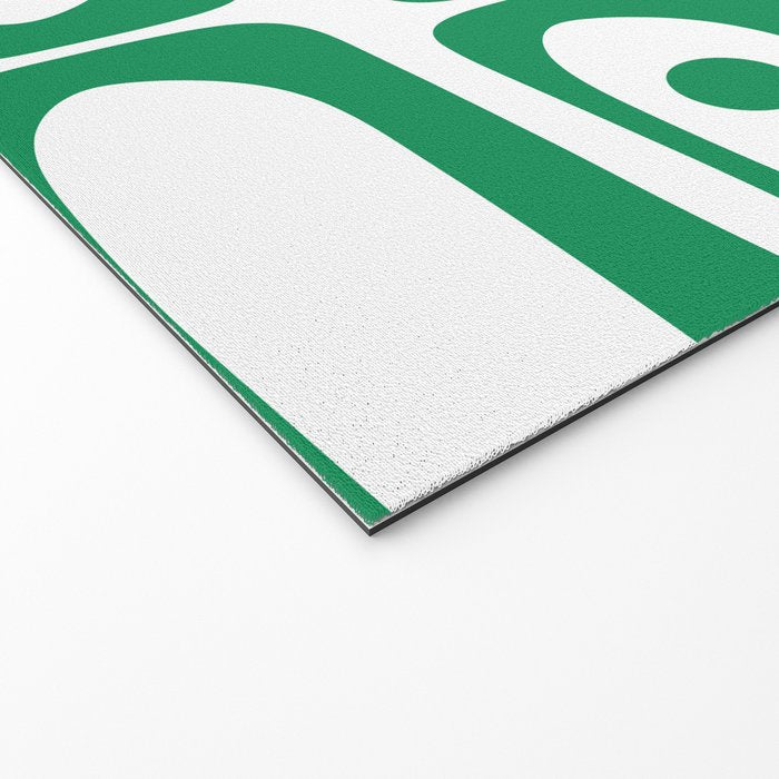 Mid Century Modern Kelly Green and White Piquet Abstract Multi Pattern Welcome Mat Gallery Image 2