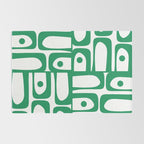 Mid Century Modern Kelly Green and White Piquet Abstract Multi Pattern Rug Gallery Image 2