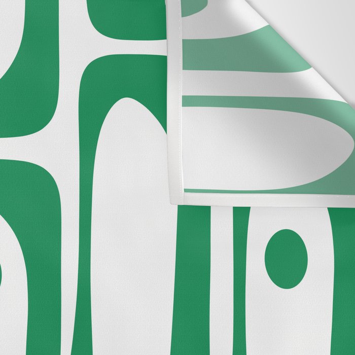 Mid Century Modern Kelly Green and White Piquet Abstract Multi Pattern Wall Tapestry Gallery Image 3