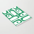 Mid Century Modern Kelly Green and White Piquet Abstract Multi Pattern Notebook Gallery Image 2