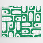 Mid Century Modern Kelly Green and White Piquet Abstract Multi Pattern Jigsaw Puzzle Gallery Image 1