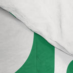 Mid Century Modern Kelly Green and White Piquet Abstract Multi Pattern Comforter Gallery Image 4