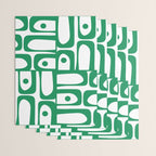 Mid Century Modern Kelly Green and White Piquet Abstract Multi Pattern Wrapping Paper Gallery Image 3