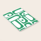 Mid Century Modern Kelly Green and White Piquet Abstract Multi Pattern Notebook Gallery Image 3