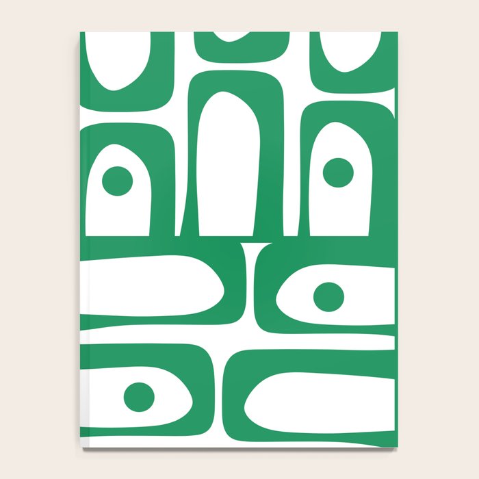 Mid Century Modern Kelly Green and White Piquet Abstract Multi Pattern Notebook Gallery Image 4