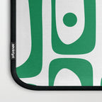 Mid Century Modern Kelly Green and White Piquet Abstract Multi Pattern Laptop Sleeve Gallery Image 3