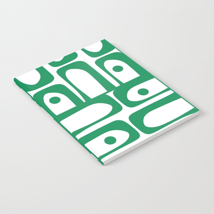 Mid Century Modern Kelly Green and White Piquet Abstract Multi Pattern Notebook Gallery Image 1