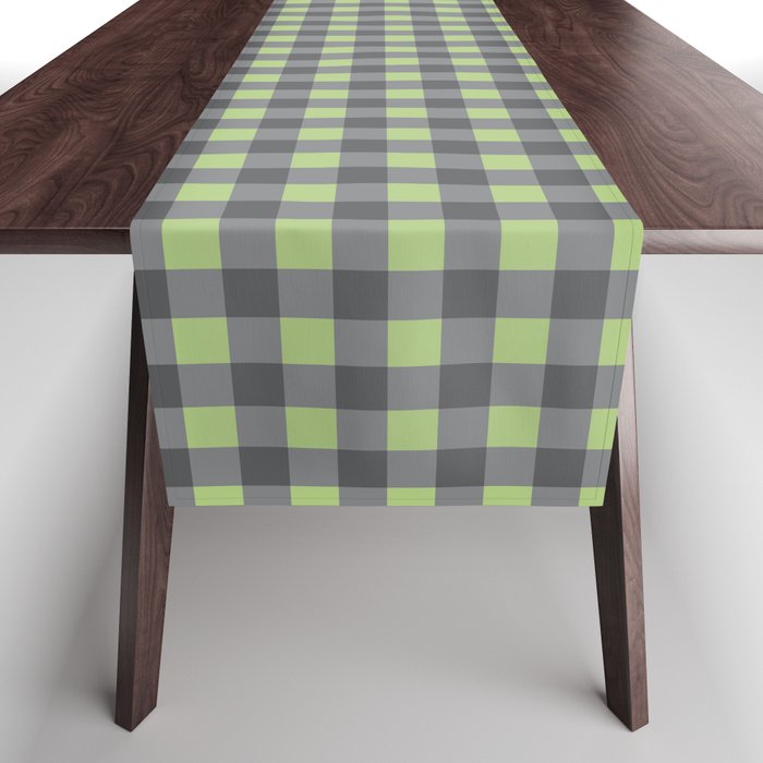 Small Blocks - Spring Green and Grays Table Runner Gallery Image 1