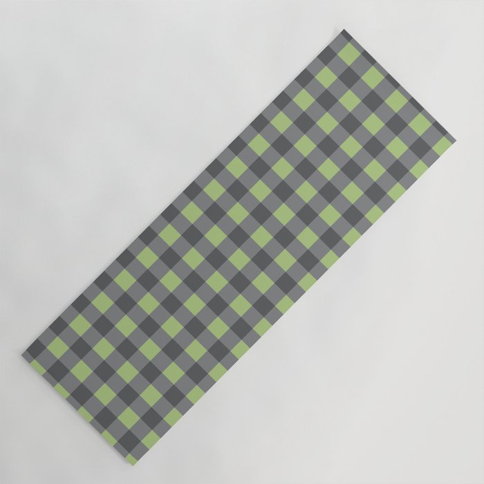 Small Blocks - Spring Green and Grays Yoga Mat Gallery Image 1