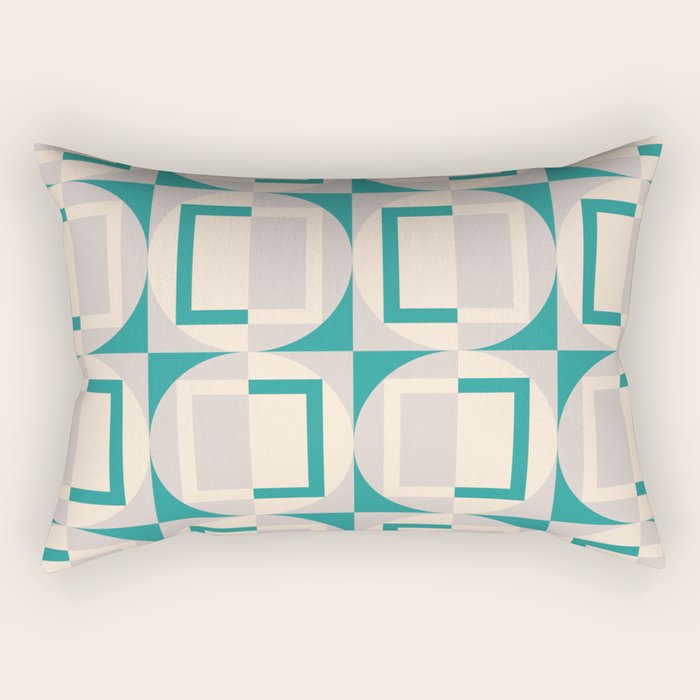 Mid Century Modern Geometric Fusion Rectangular Pillow Gallery Image 1