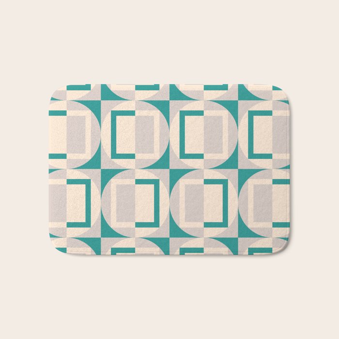 Mid Century Modern Geometric Fusion Bath Mat Gallery Image 1