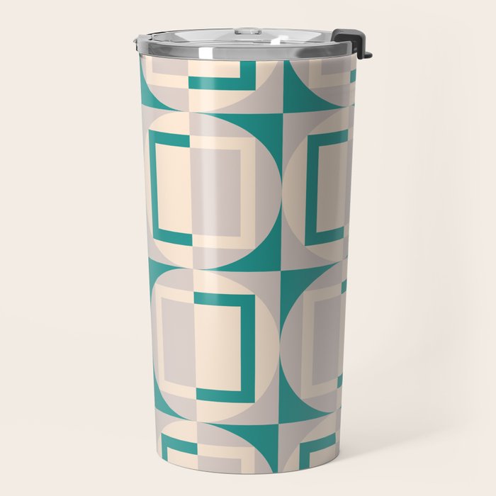 Mid Century Modern Geometric Fusion Travel Mug Gallery Image 2