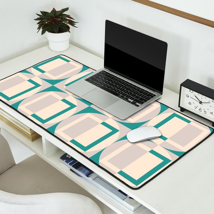 Mid Century Modern Geometric Fusion Desk Mat Gallery Image 2