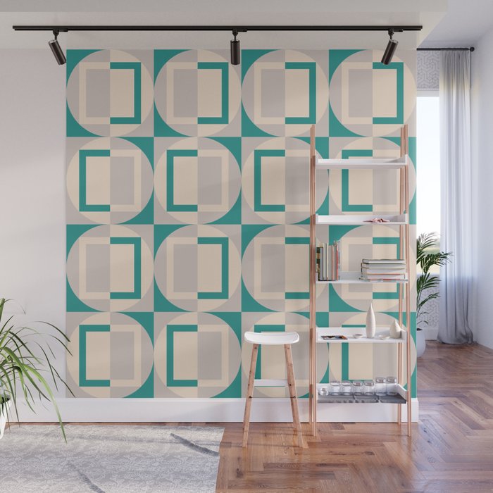 Mid Century Modern Geometric Fusion Wall Mural Gallery Image 1