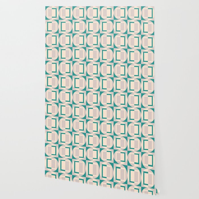Mid Century Modern Geometric Fusion Wallpaper Gallery Image 2