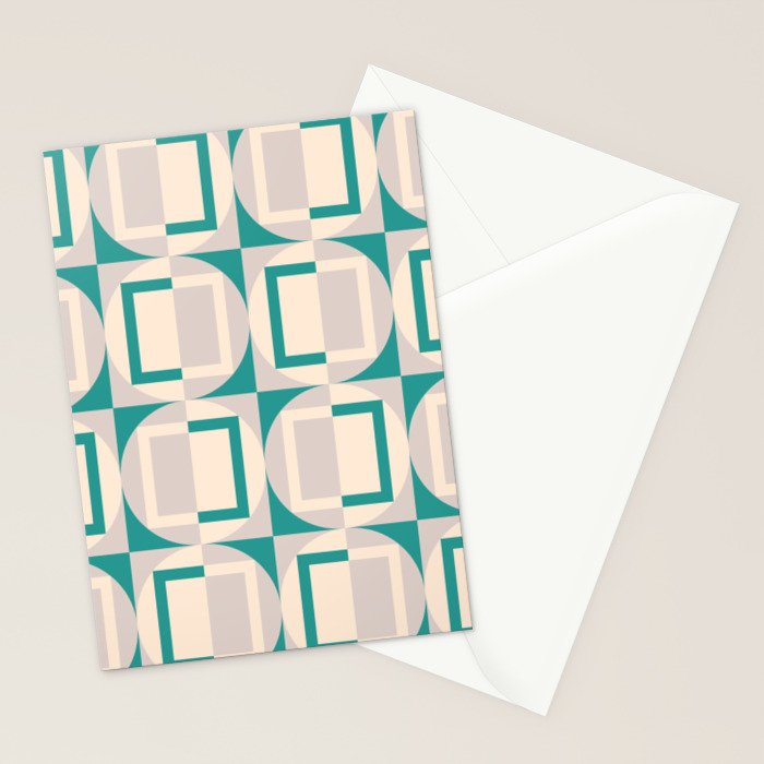 Mid Century Modern Geometric Fusion Stationery Card Gallery Image 2