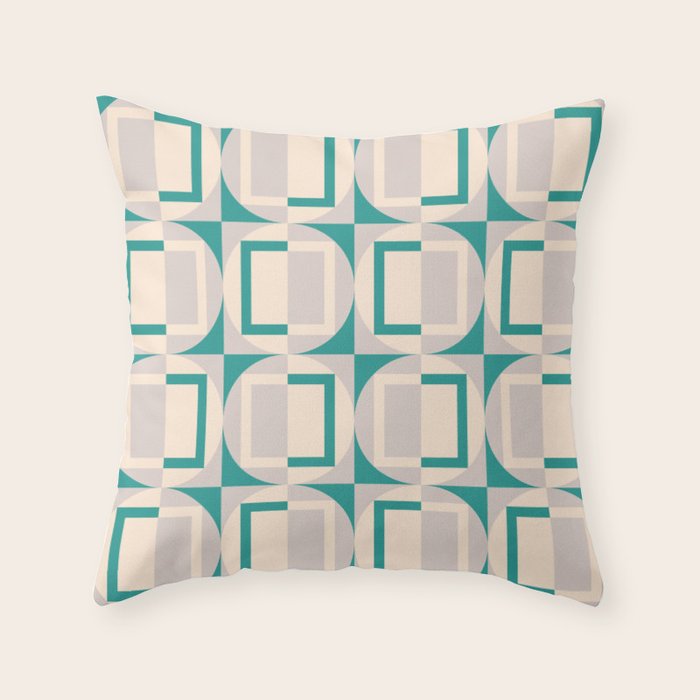 Mid Century Modern Geometric Fusion Throw Pillow Gallery Image 6