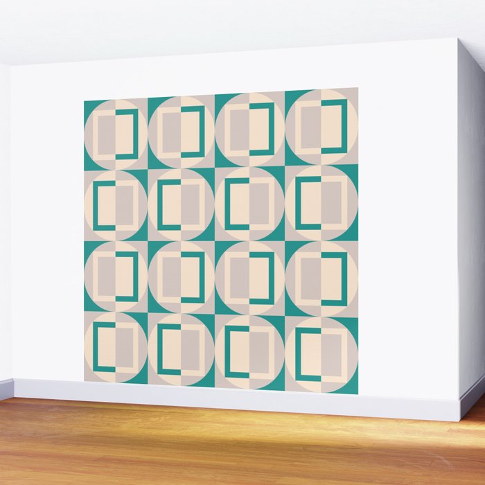 Mid Century Modern Geometric Fusion Wall Mural Gallery Image 2