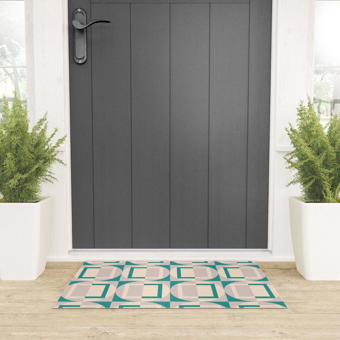Mid Century Modern Geometric Fusion Welcome Mat Gallery Image 3