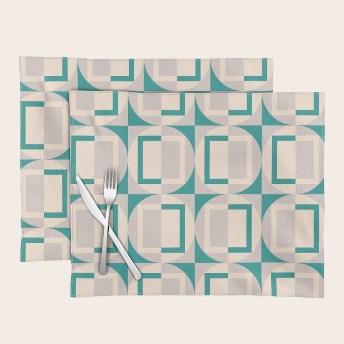 Mid Century Modern Geometric Fusion Placemat Gallery Image 1