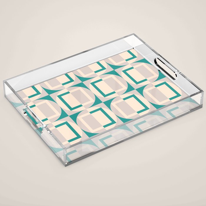 Mid Century Modern Geometric Fusion Acrylic Tray Gallery Image 1