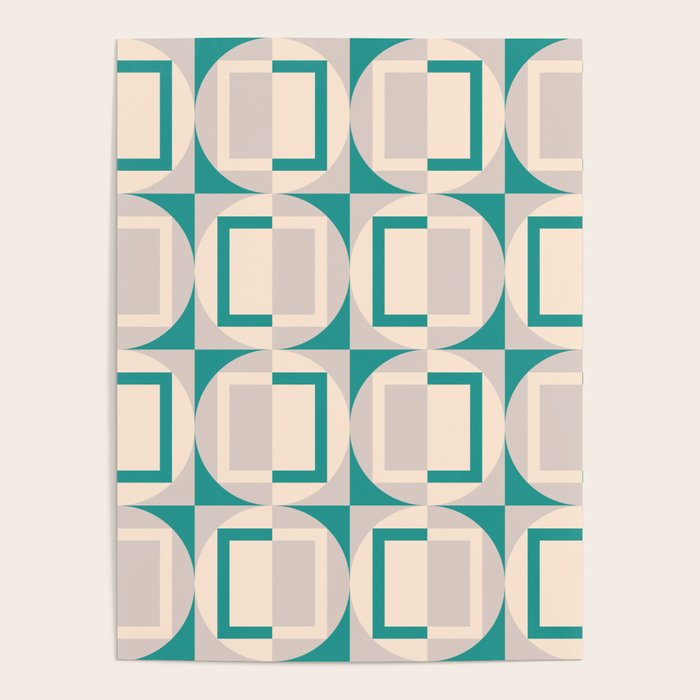 Mid Century Modern Geometric Fusion Poster Gallery Image 4