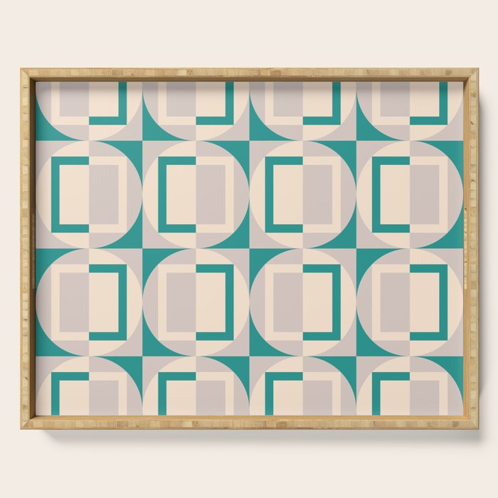 Mid Century Modern Geometric Fusion Serving Tray Gallery Image 1