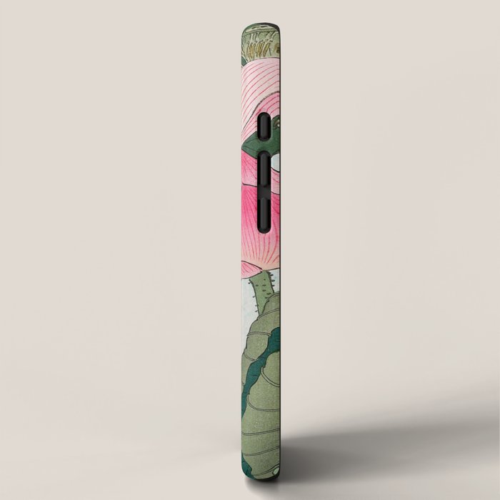 Blossoming lotus flower - Vintage Japanese Woodblock Print Art iPhone Case Gallery Image 2