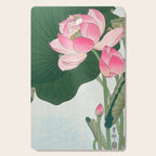 Blossoming lotus flower - Vintage Japanese Woodblock Print Art Cutting Board Gallery Image 1