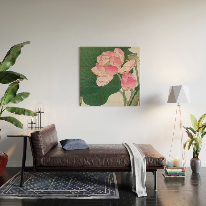 Blossoming lotus flower - Vintage Japanese Woodblock Print Art Wood Wall Art Gallery Image 2