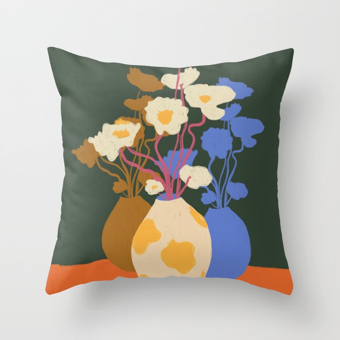 Vase reflections Throw Pillow Gallery Image 1