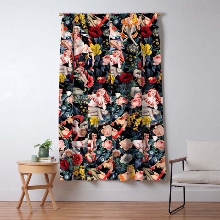 Floral and Pin-Up Girls IV Window Curtain Gallery Image 5