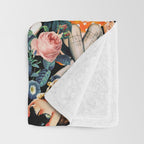Floral and Pin-Up Girls IV Throw Blanket Gallery Image 3