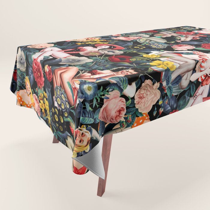 Floral and Pin-Up Girls IV Tablecloth Gallery Image 1