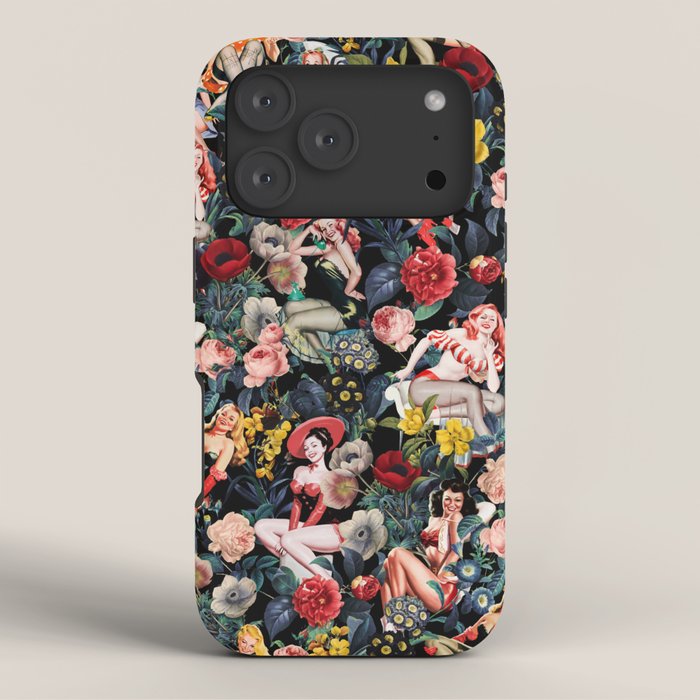 Floral and Pin-Up Girls IV iPhone Case Gallery Image 3