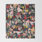 Floral and Pin-Up Girls IV Throw Blanket Gallery Image 2