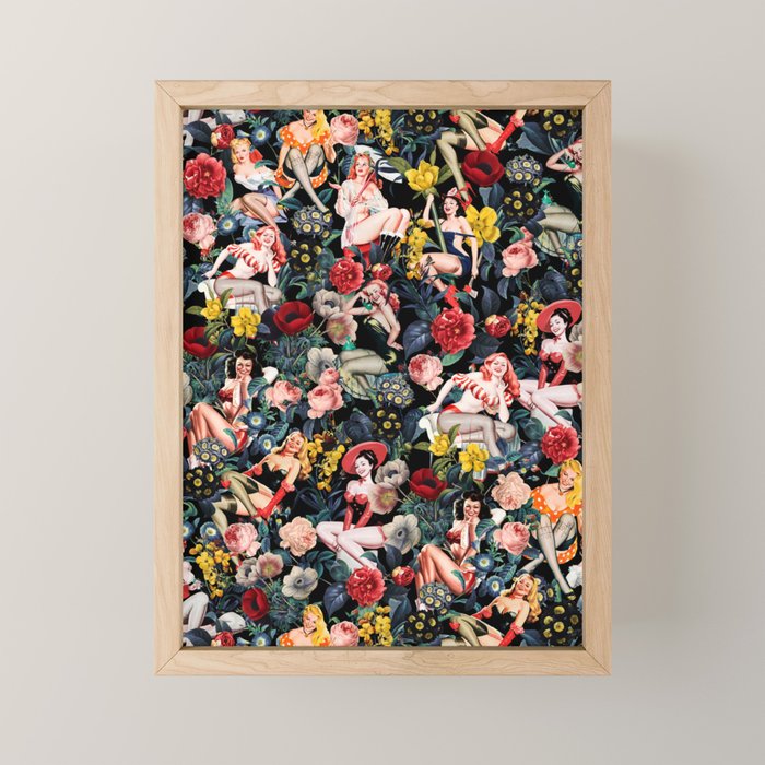 Floral and Pin-Up Girls IV Mini Art Print Gallery Image 1