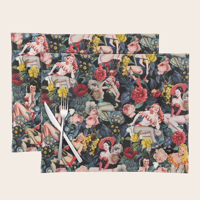 Floral and Pin-Up Girls IV Placemat Gallery Image 1
