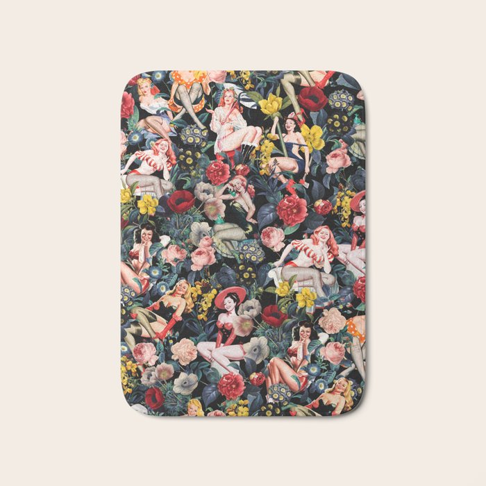 Floral and Pin-Up Girls IV Bath Mat Gallery Image 1