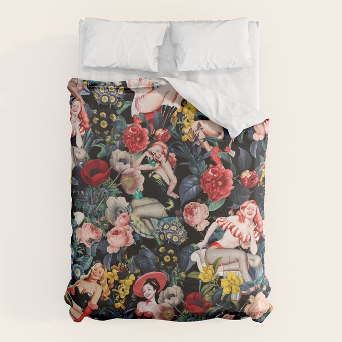 Floral and Pin-Up Girls IV Duvet Cover Gallery Image 6